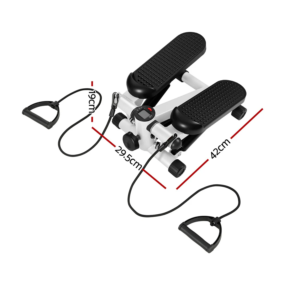 Everfit Mini Stepper with Resistance Rope Aerobic for Exercise Compact Home Workout (White) - Image 2
