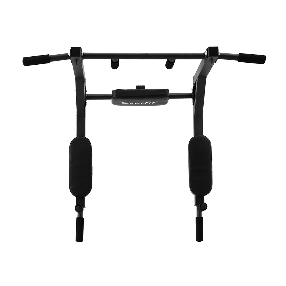 Everfit Pull Up Bar Dip Station Multi Gym 150kg Home Power Station (Black/Red) - Image 3