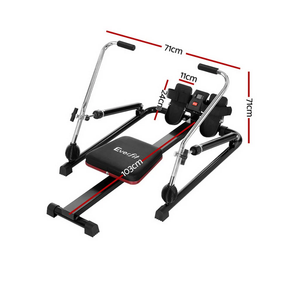Everfit Rowing Machine 12 Levels Hydraulic Rower Fitness Gym Home Cardio - Image 2