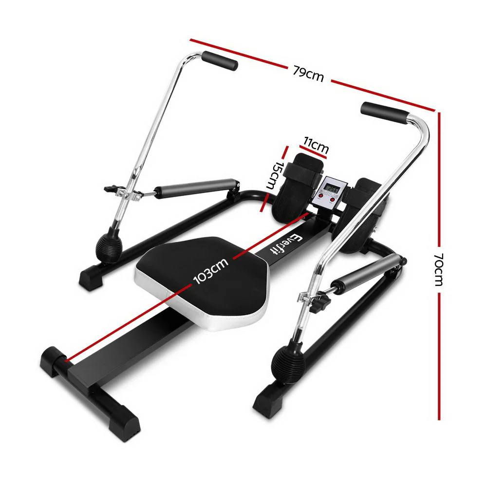 Everfit Rowing Machine Rower Hydraulic Resistance Fitness Gym Home Cardio - Image 2