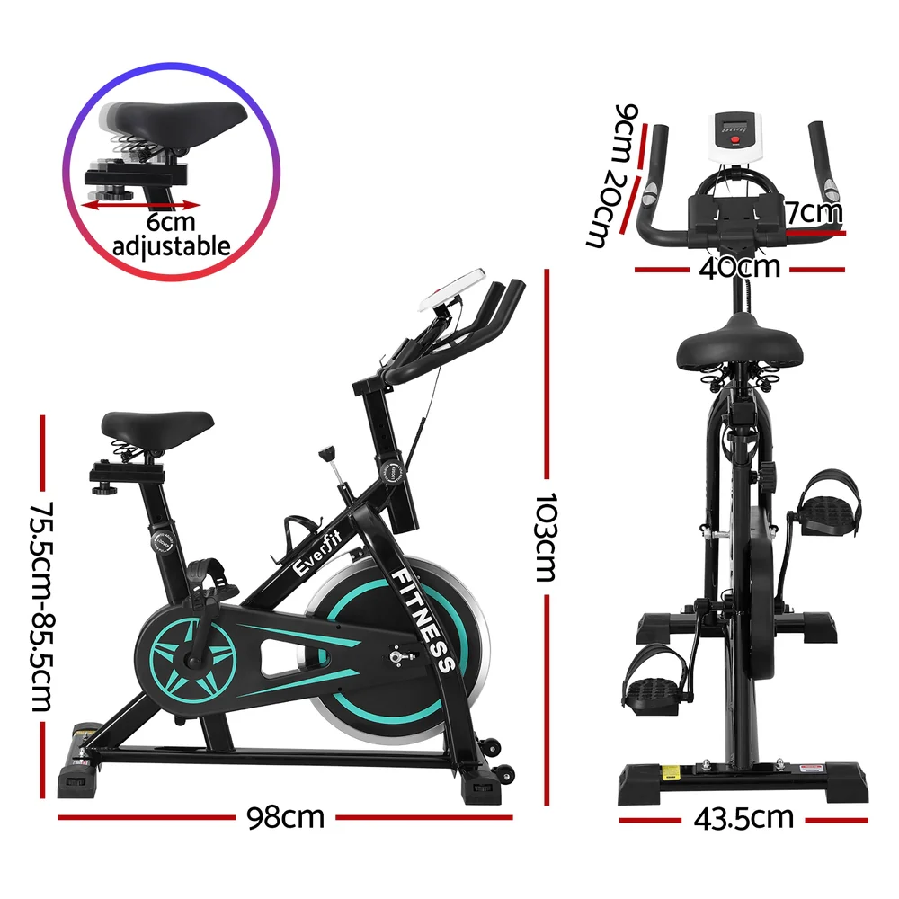 Everfit Spin Bike Exercise Bike 10kg Flywheel Fitness Home Gym 150kg capacity - Image 3