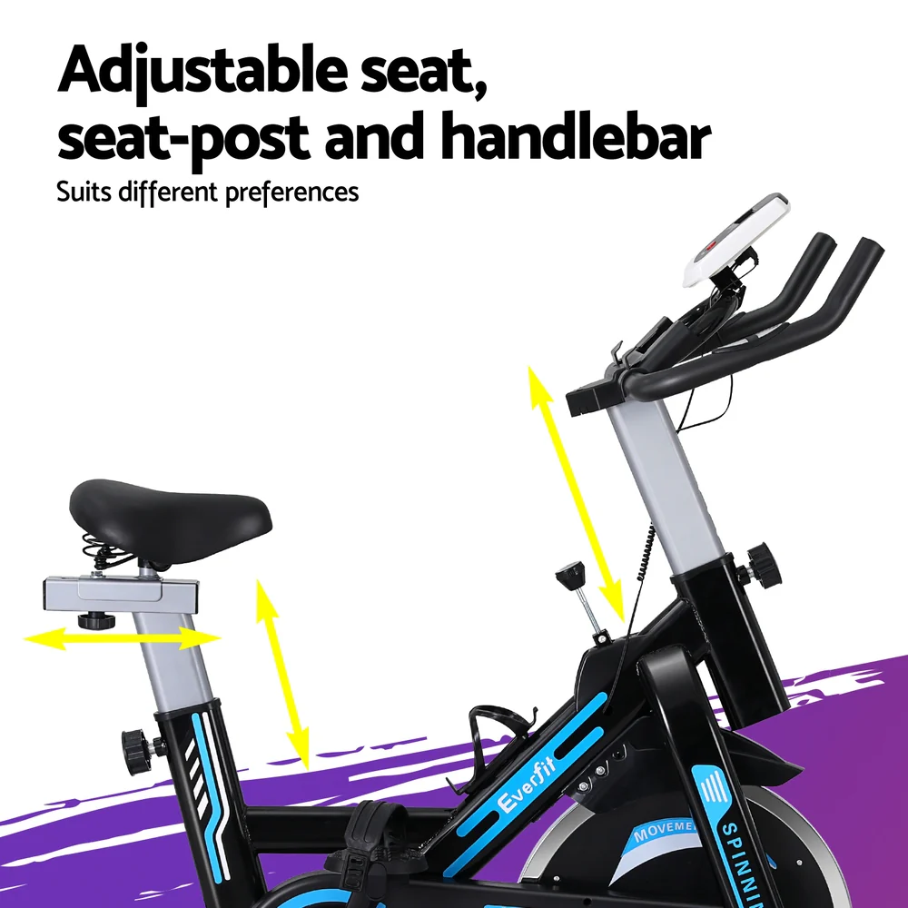 Everfit Spin Bike Exercise Bike 13KG Flywheel Fitness 150kg capacity - Image 6