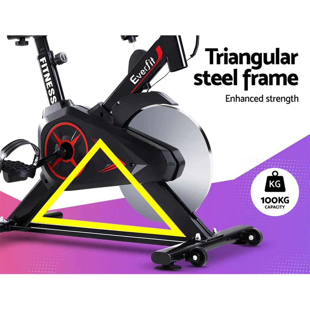 Everfit Spin Bike Exercise Bike Flywheel Cycling Home Gym Fitness Adjustable - Image 5