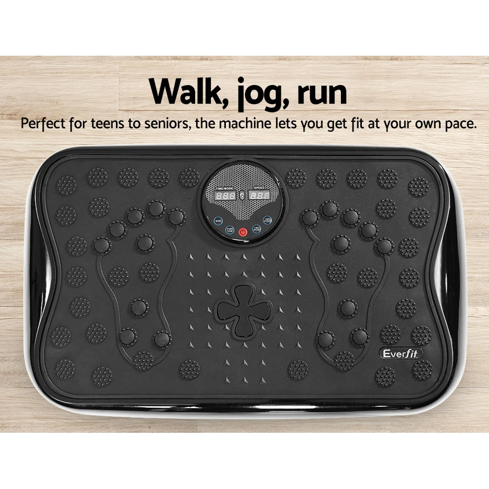 Everfit Vibration Machine Platform Vibrator With Resistance Rope Home Gym (Black) - Image 4