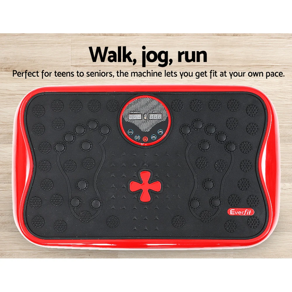 Everfit Vibration Machine Platform Vibrator with Resistance Rope Home Gym (Red) - Image 4