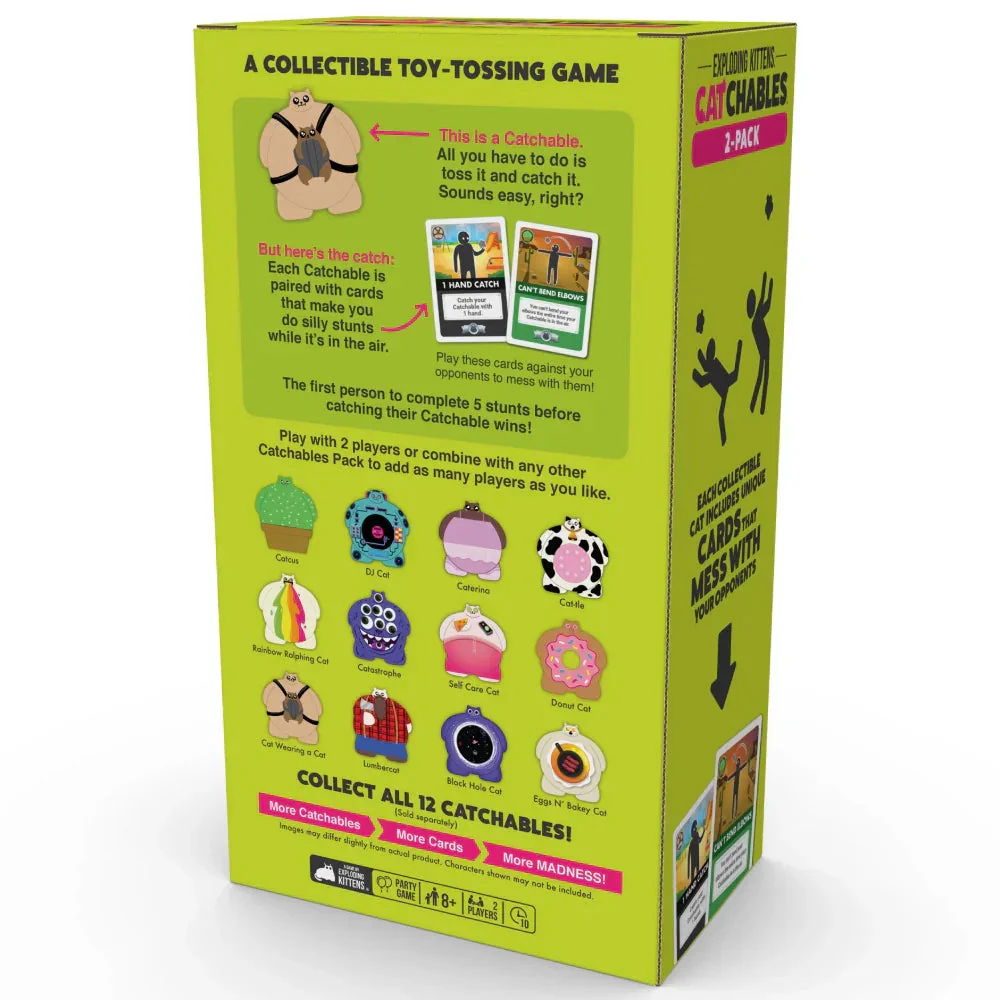Exploding Kittens Catchables 2 Cat Wearing A Cat & Cactus Party Game - Image 4