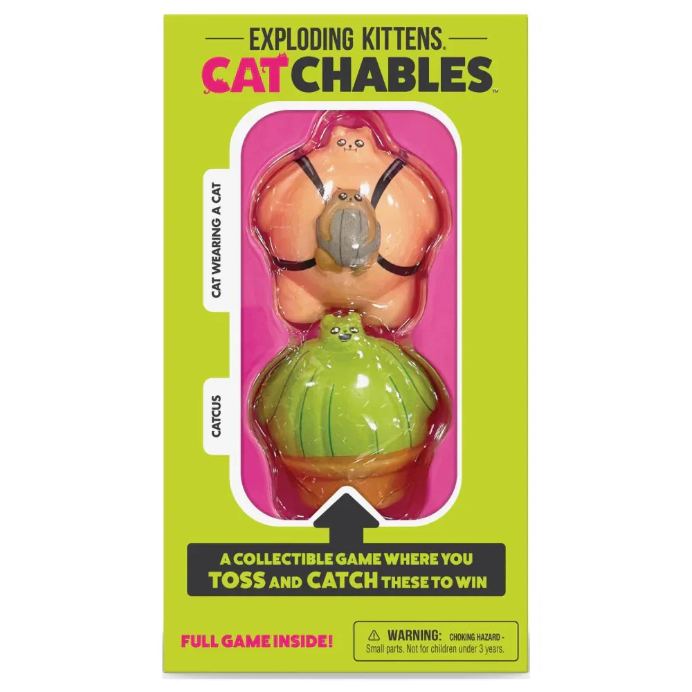 Exploding Kittens Catchables 2 Cat Wearing A Cat & Cactus Party Game - Image 5