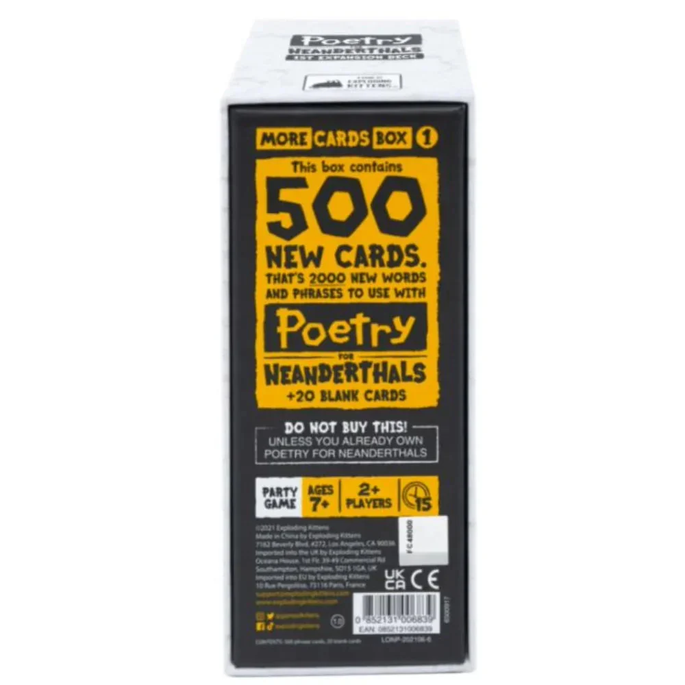 Exploding Kittens Poetry for Neanderthals Expansion Party Game - Image 2