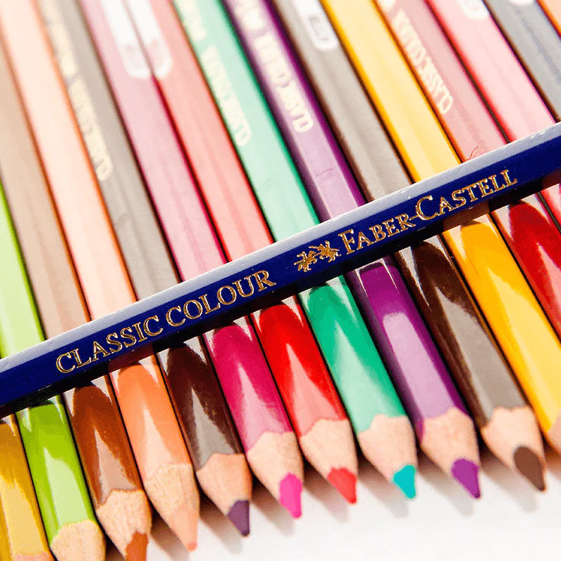 Faber-Castell 100 Classic Sketch Coloured Pencils Tin Set Sharpener - Image 3