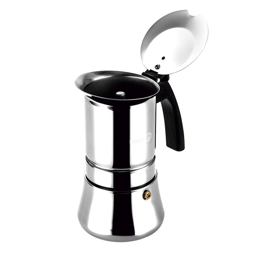 Fagor Etnica Stainless Steel 6 Cups Espresso Coffee Maker Moka Pot Silver - Image 3