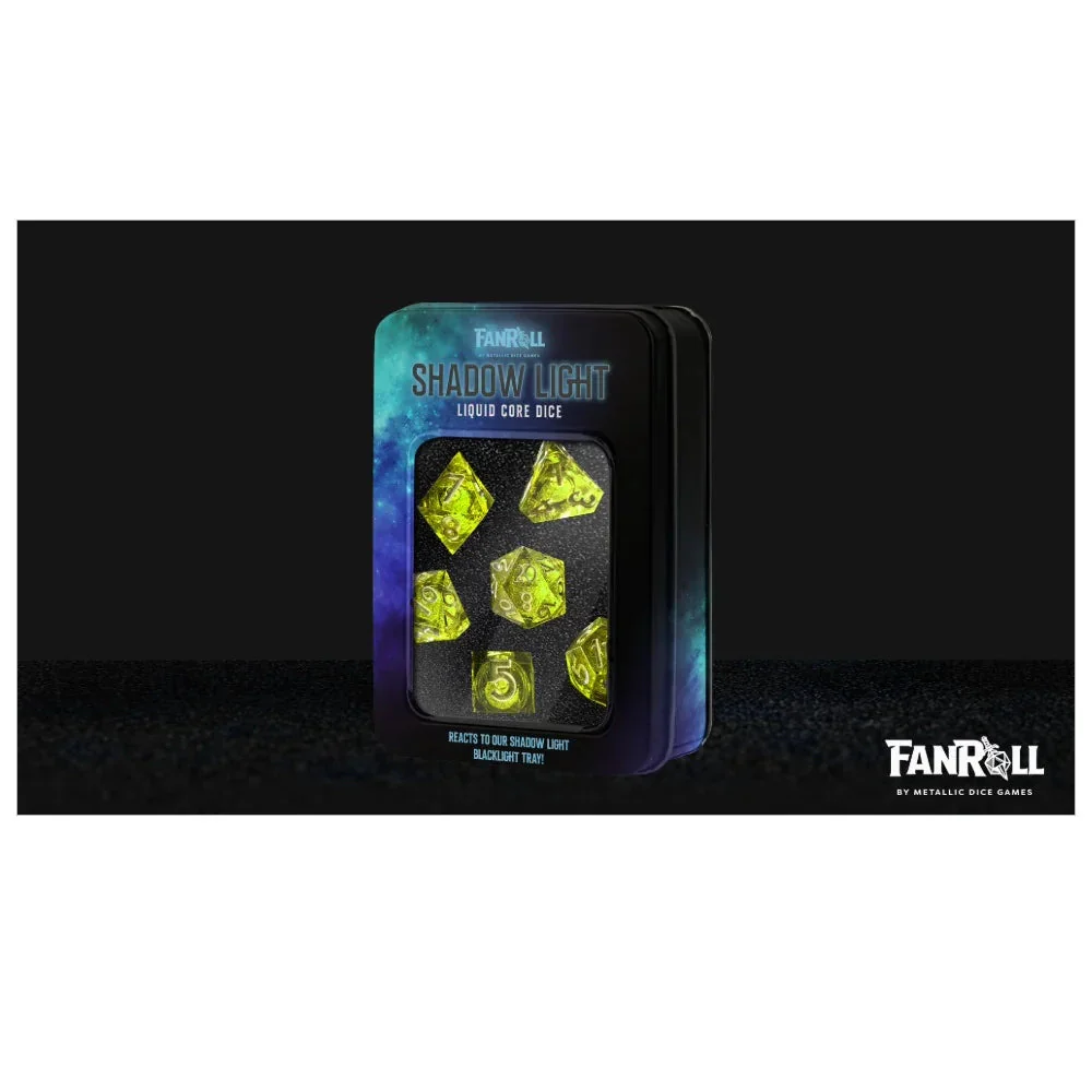 FanRoll by Metallic Dice Games MDG Shadow Light UV Reactive Elixir Liquid Core Dice Set Accessories - Image 2