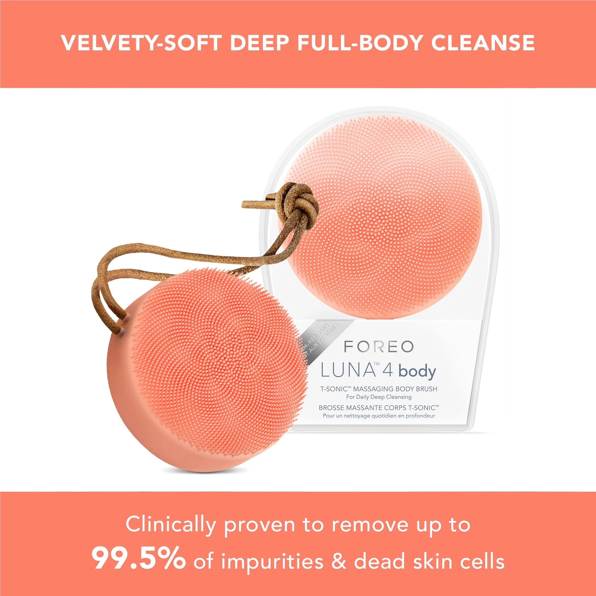 Foreo Luna 4 Body Brush (Peach) - Image 5