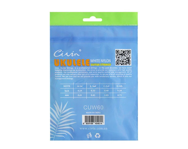 Freedom 10 Pack Ukulele Strings White Nylon AECG Guitar CUW60 - Image 3