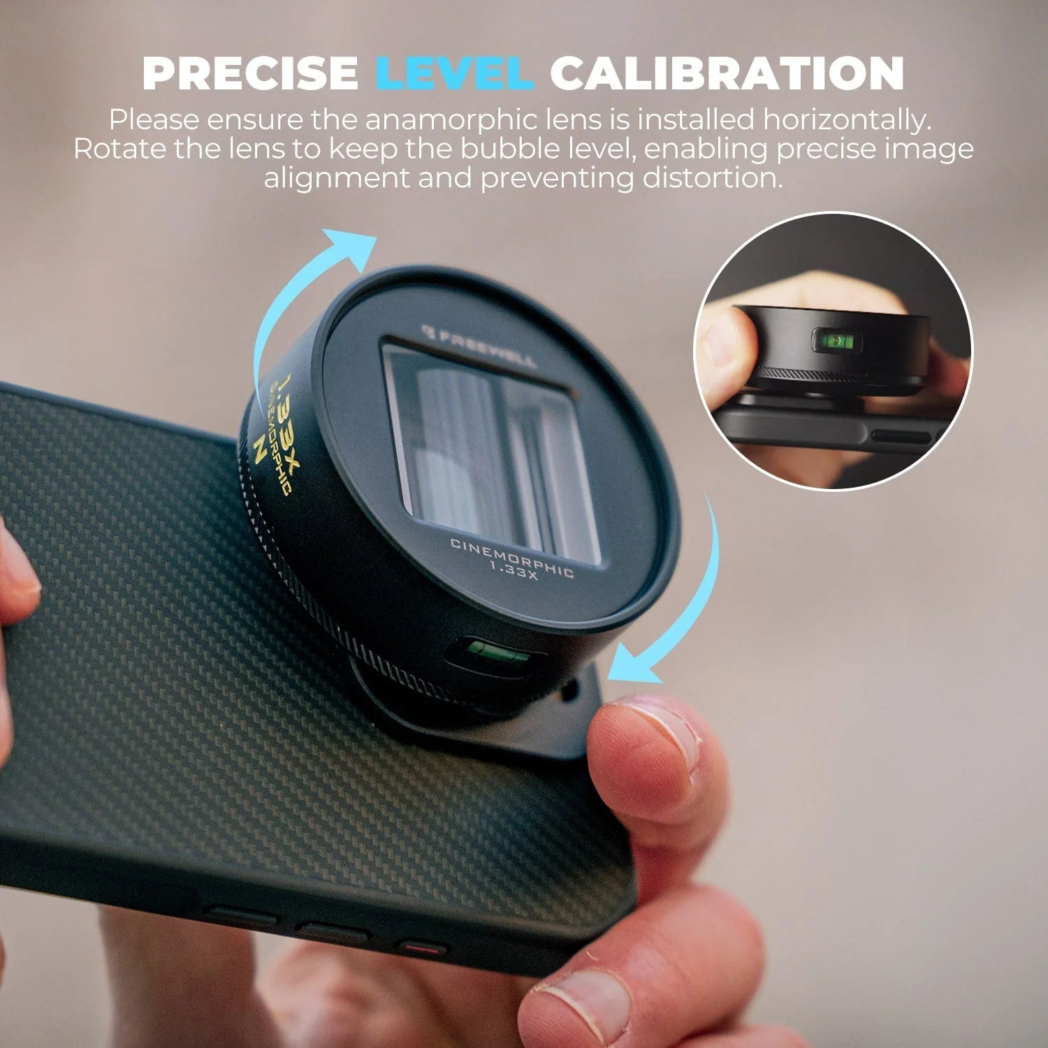 Freewell 1.33x Neutral Streak Anamorphic Lens with 17mm Mount for Freewell 17mm Mount iPhone Cases - Image 5