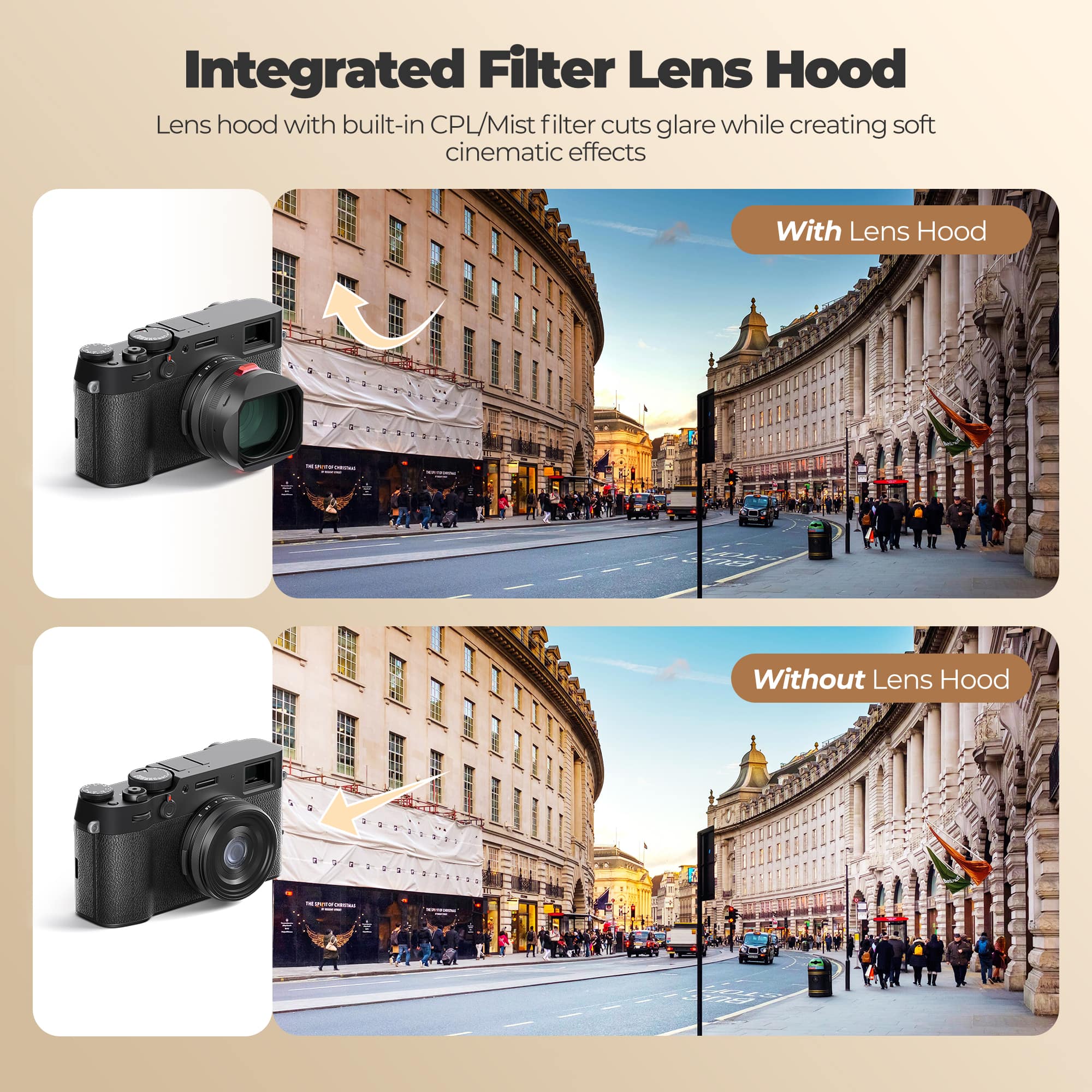 Freewell Real Lens Hood for Fuji X100 Series (Black) - Image 3
