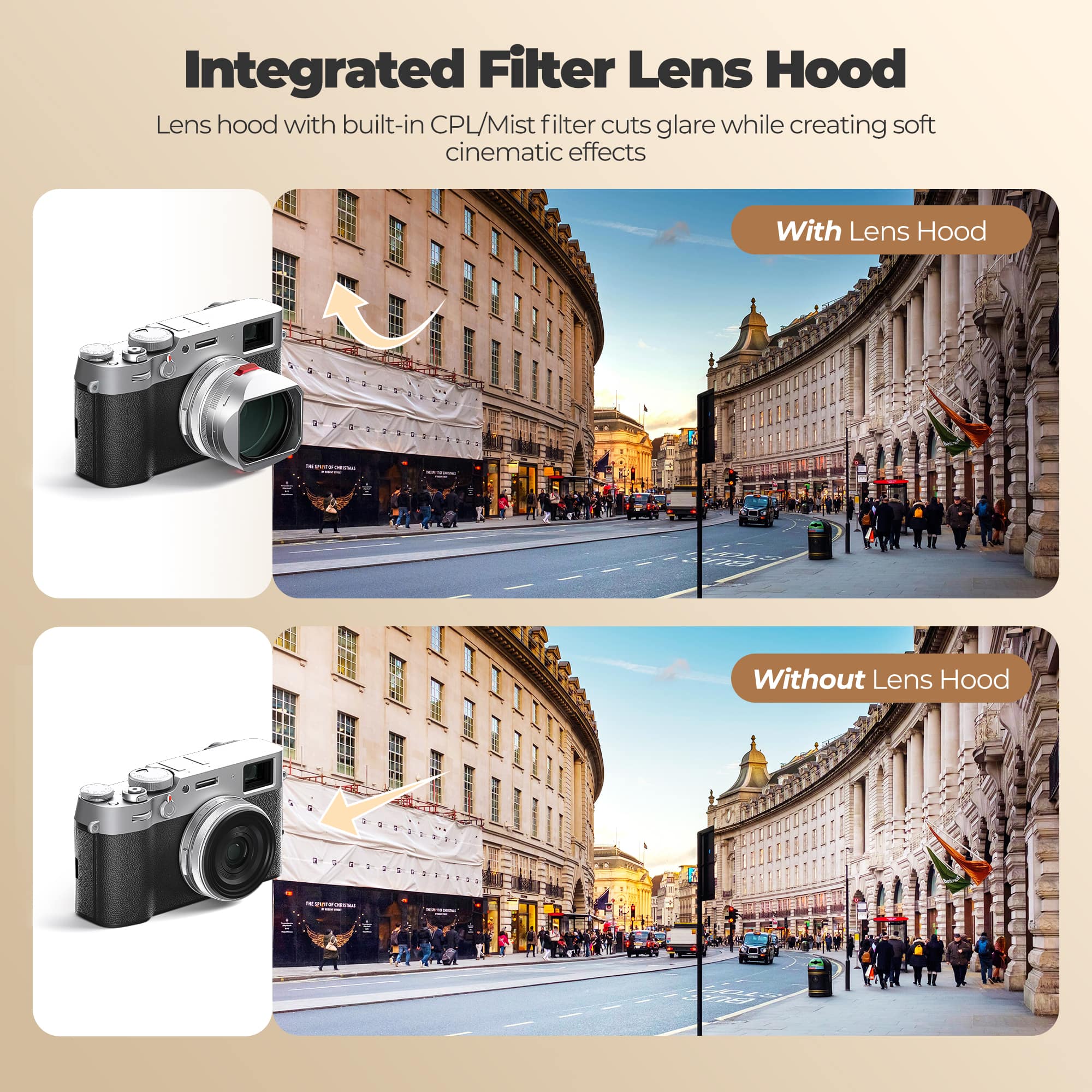 Freewell Real Lens Hood for Fuji X100 Series (Silver) - Image 3
