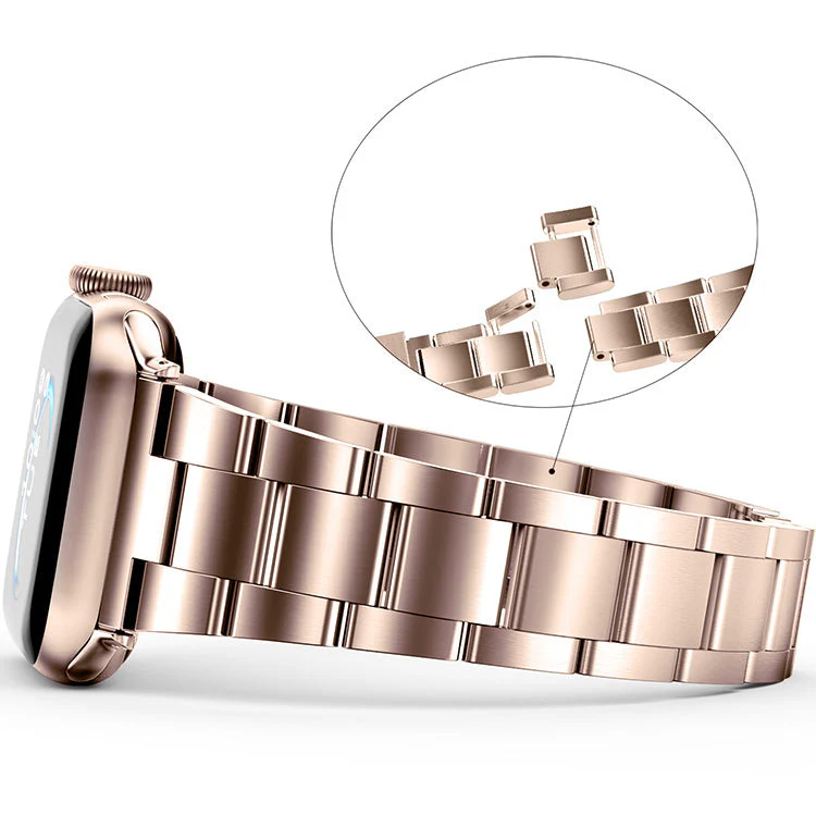 Friendie Sydney Collection Steel Link Band for Apple Watch 7/8/9/10/11/SE  (Rose) [Large] [42/44/45/46mm Ultra 49mm - Image 5