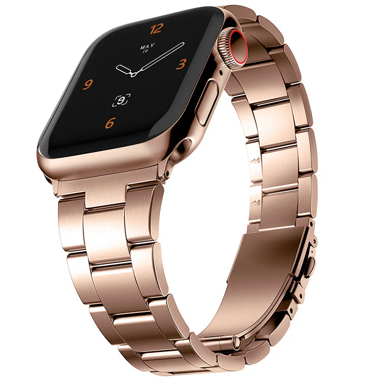 Friendie Sydney Collection Steel Link Band for Apple Watch 7/8/9/10/11/SE  (Rose) [Small] 38/39/40/41/42mm - Image 4