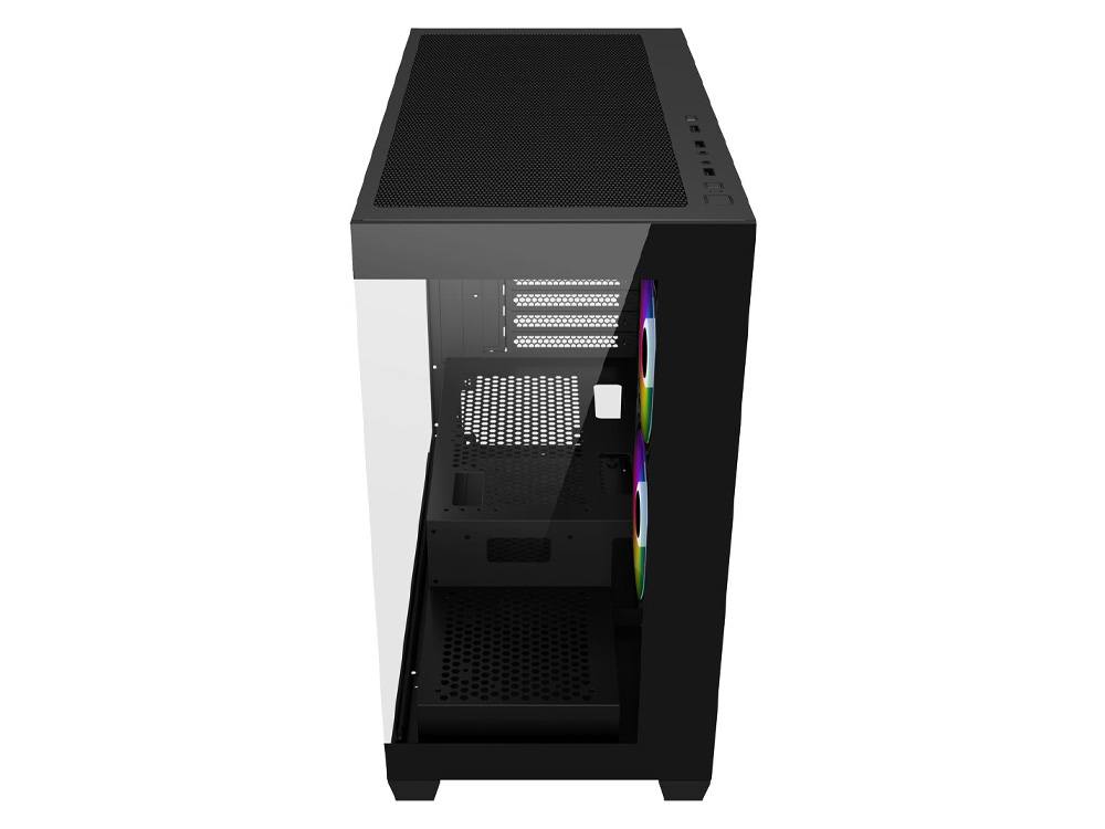 FSP S340 Tempered Glass mATX Case - Black - Image 3