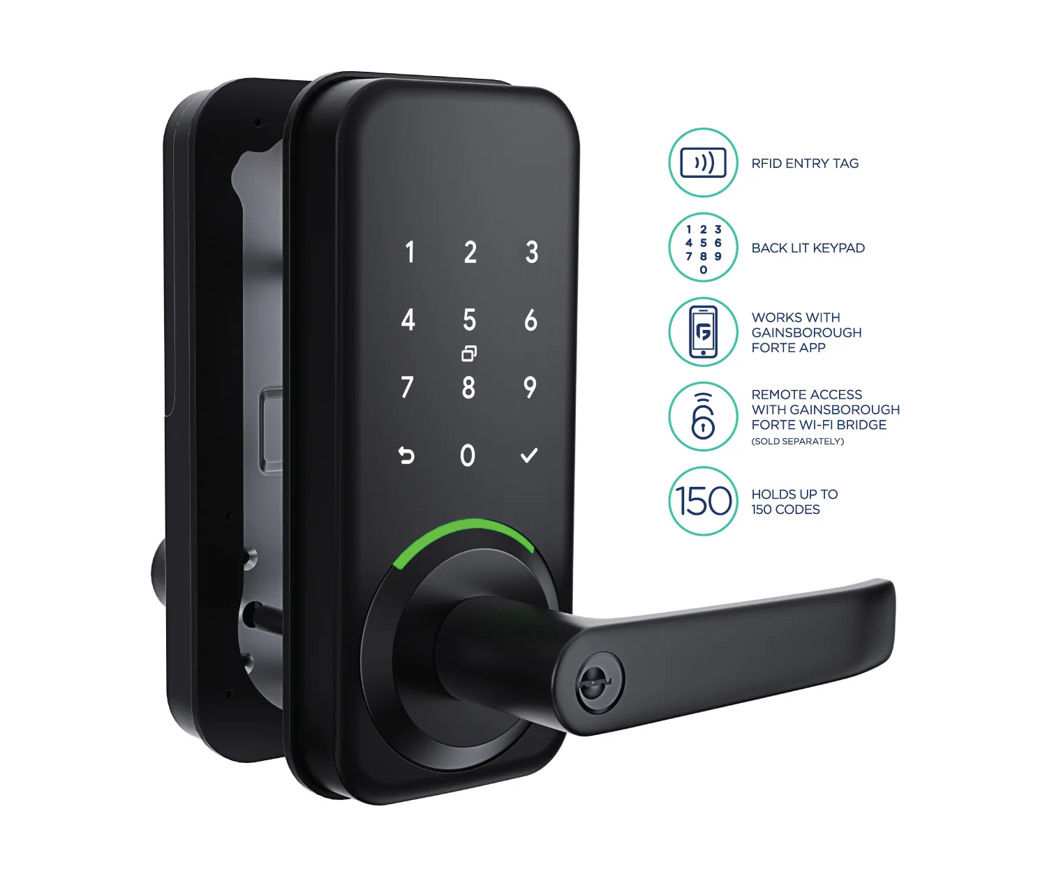 Gainsborough Haven Electronic Lock (Black) - Image 2