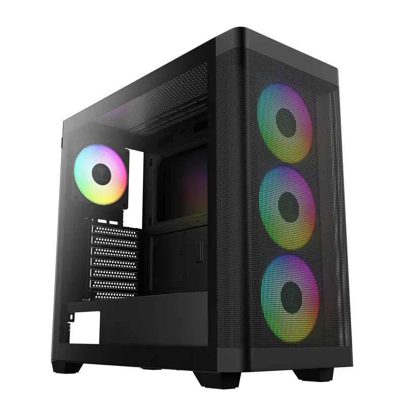 Gamdias ATHENA M3 Computer Case ATX Mid Tower with 4x ARGB Fans (Black) - Image 2