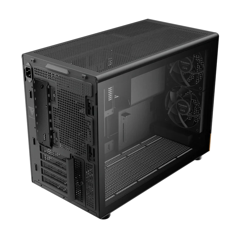 Gamdias ATHENA M4M M-ATX PC Case Tempered Glass Wood Design 3 PWM Fans - Image 9