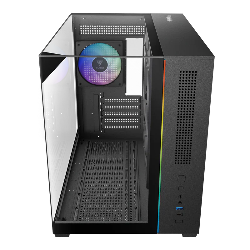 Gamdias ATLAS M3M M-ATX PC Case Tempered Glass with 3 ARGB Fans - Image 4