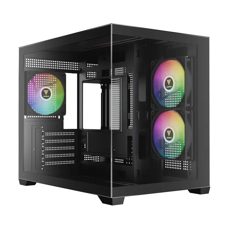 Gamdias AURA GC10M V2 M-ATX PC Case Tempered Glass with 3 ARGB Fans (Black) - Image 2