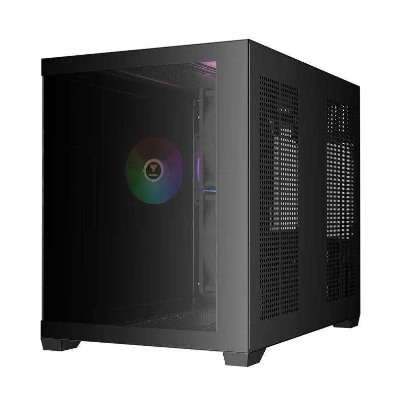 Gamdias AURA GC10M V2 M-ATX PC Case Tempered Glass with 3 ARGB Fans (Black) - Image 6