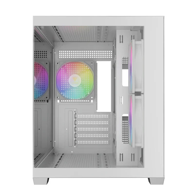 Gamdias AURA GC10M V2 M-ATX PC Case Tempered Glass with 3 ARGB Fans (White) - Image 4