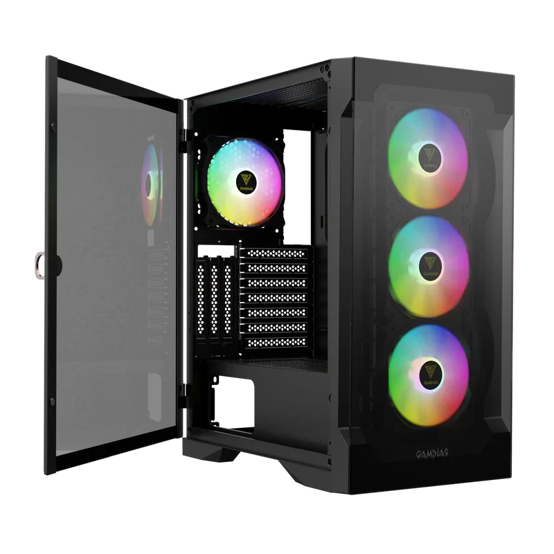Gamdias Talos E2 ELITE Computer Case ATX Mid Tower with 4x ARGB Fans - Image 2
