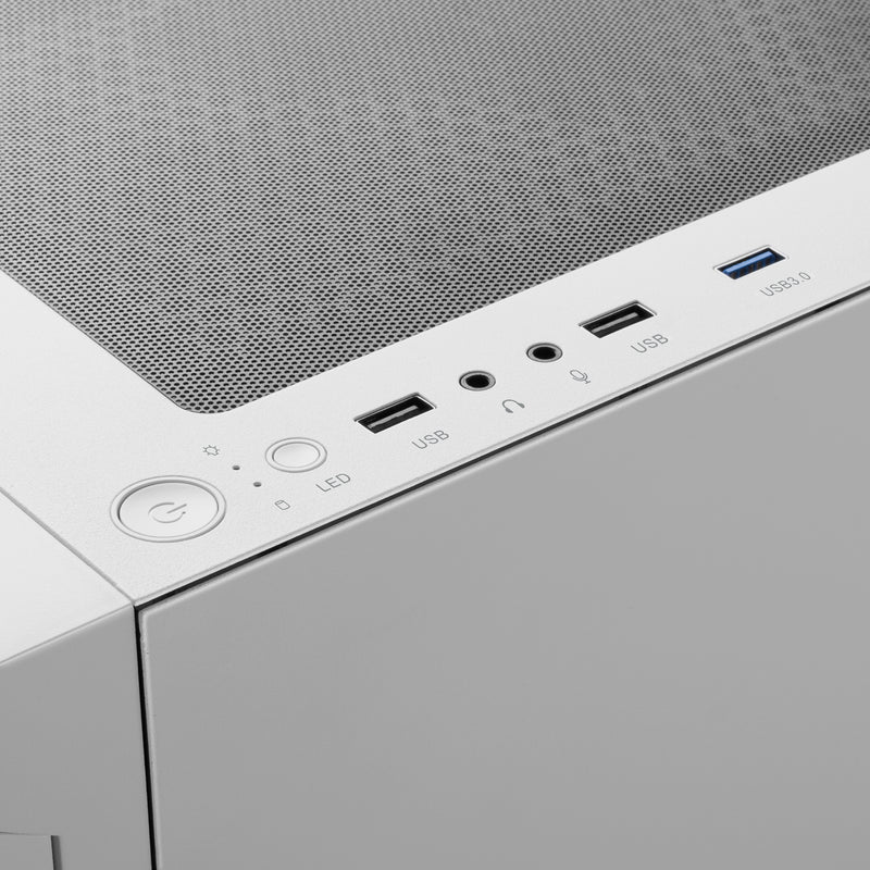 Gamdias Talos E3 Mesh Computer Case ATX Mid Tower with 3x ARGB Fans (White) - Image 7