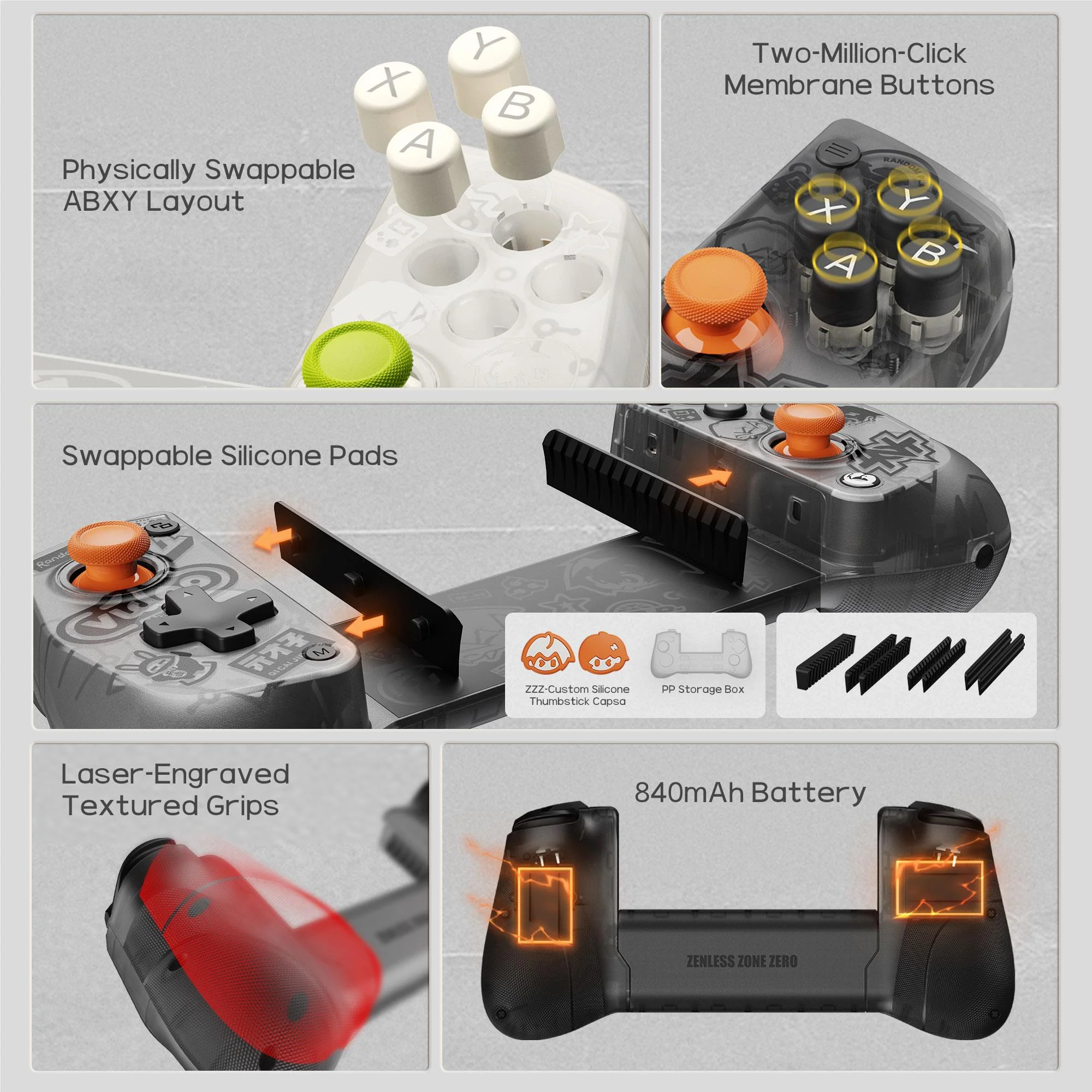 GameSir X5s Zenless Zone Zero Edition Wireless Mobile Controller (Phantom Black) - Image 13