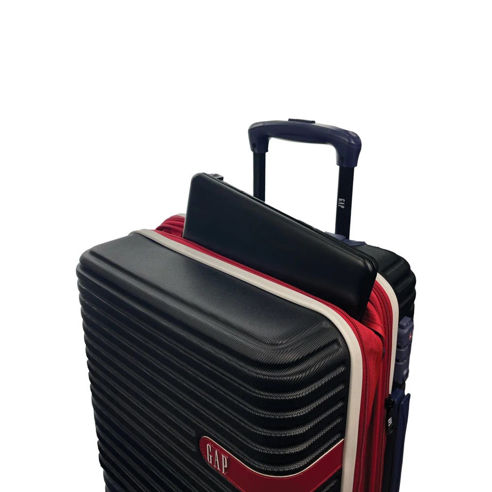 GAP Hard-Shell Suitcase 4 Wheel Hidden Pocket Cabin Luggage 56cm Black - Image 5