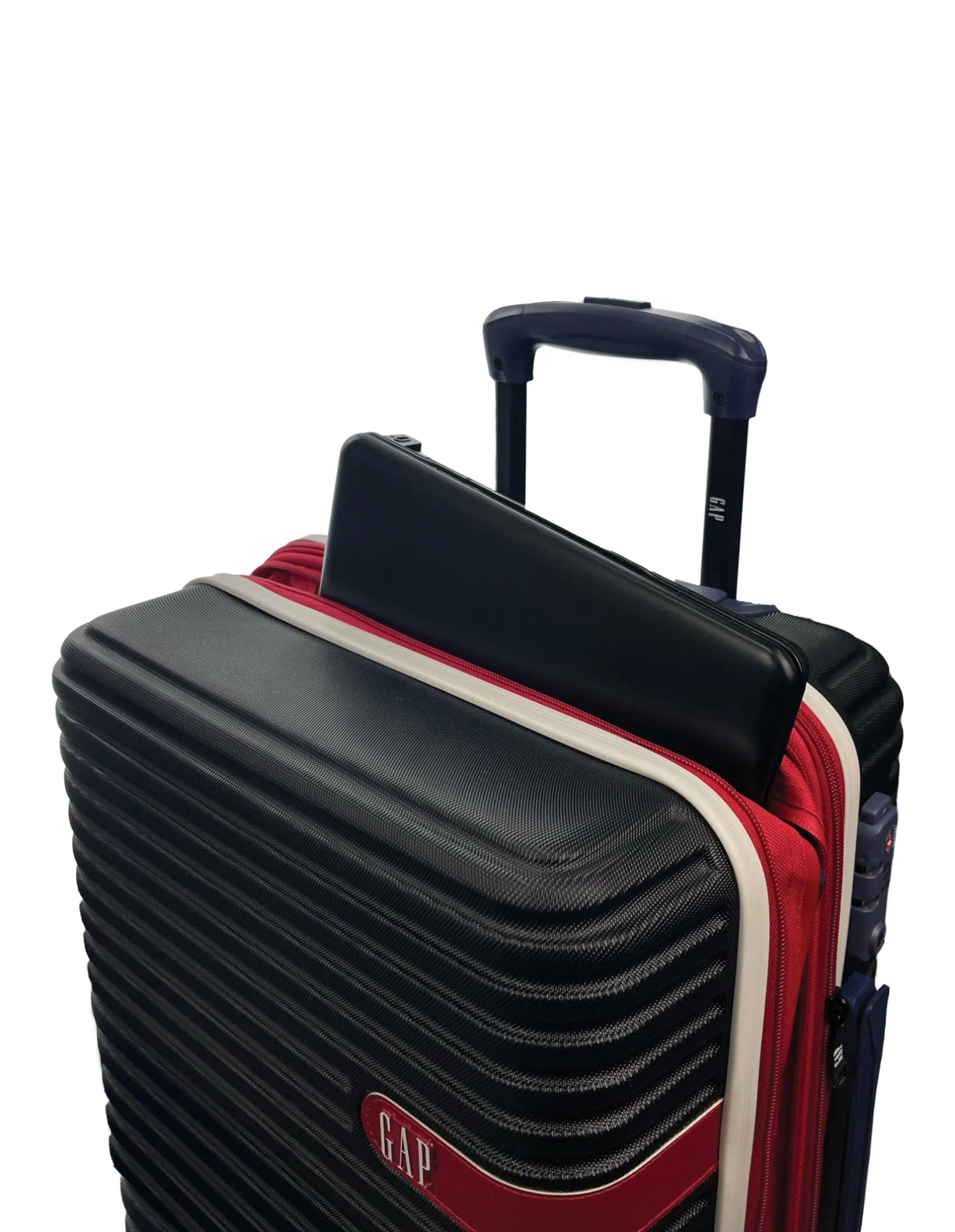 GAP Hard-Shell Suitcase 4 Wheel Hidden Pocket Cabin Luggage 56cm Black - Image 9