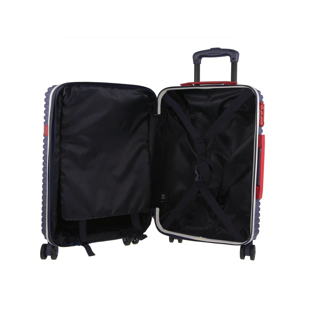 GAP Hard-Shell Suitcase 4 Wheel Hidden Pocket Cabin Luggage 56cm Navy - Image 2