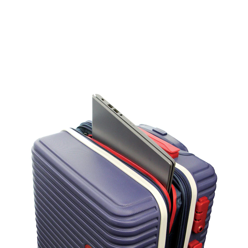 GAP Hard-Shell Suitcase 4 Wheel Hidden Pocket Cabin Luggage 56cm Navy - Image 5
