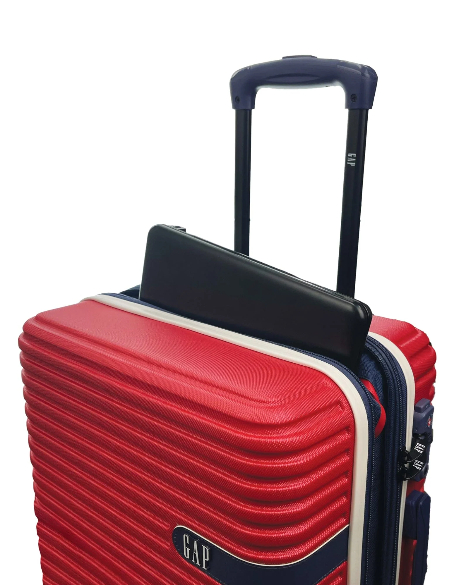 GAP Hard-Shell Suitcase 4 Wheel Hidden Pocket Cabin Luggage 56cm Red - Image 9