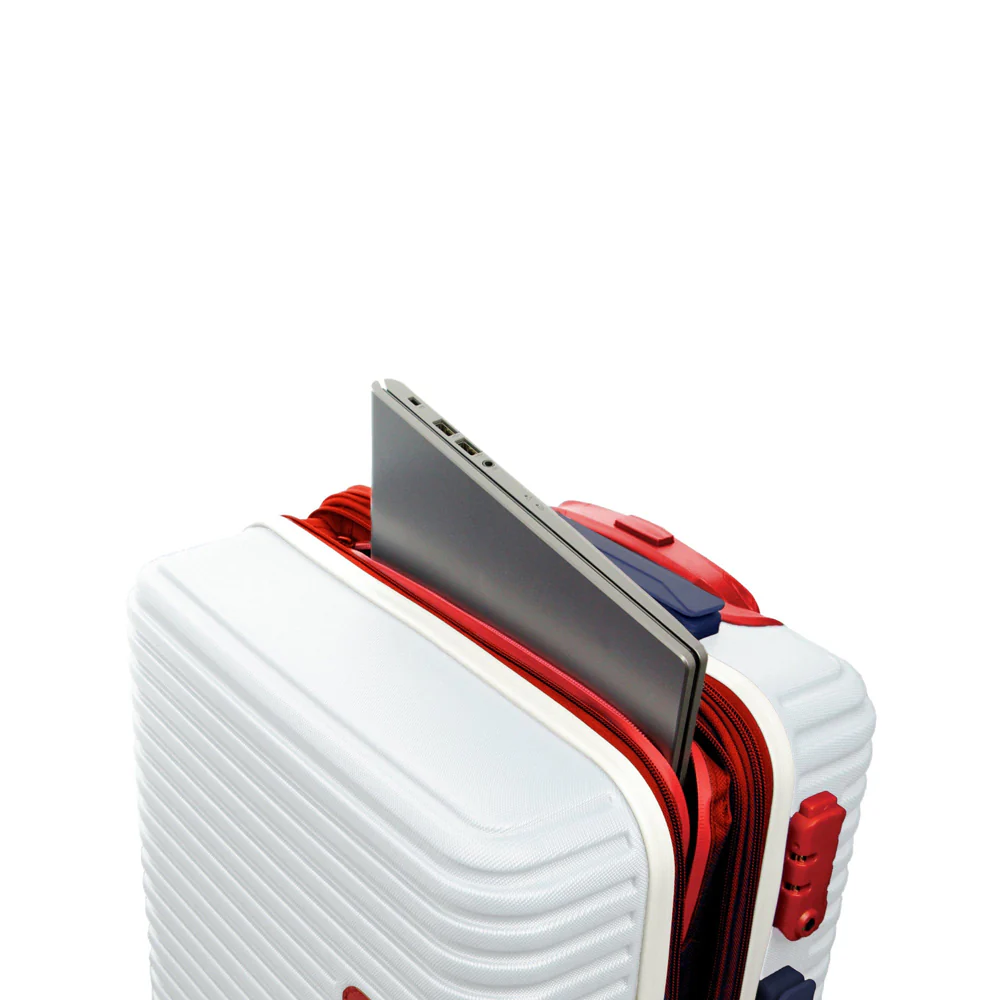 GAP Hard-Shell Suitcase 4 Wheel Hidden Pocket Cabin Luggage 56cm White - Image 5