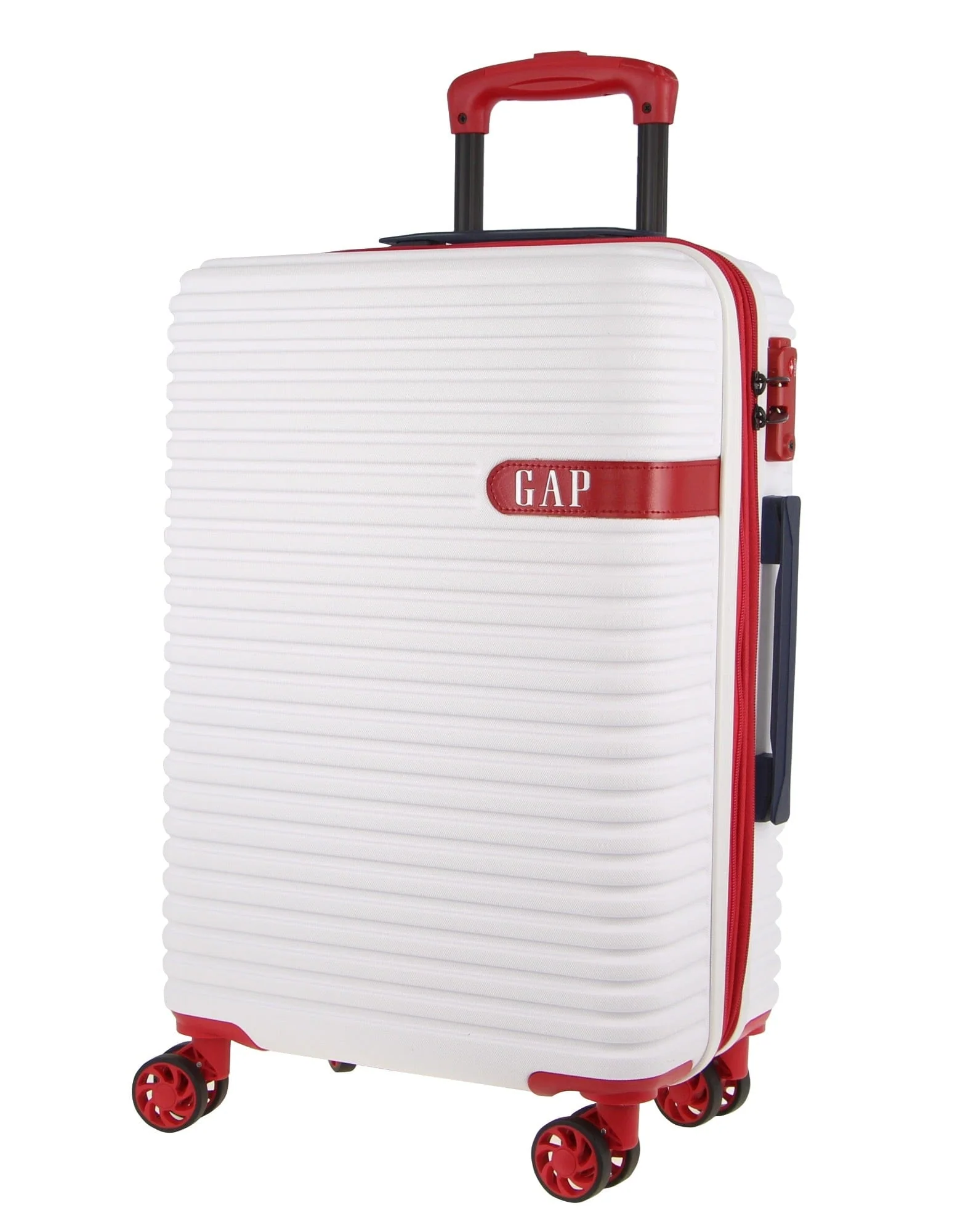 GAP Hard-Shell Suitcase Large Cabin Luggage Set with Tag (White) [2-Pieces] - Image 2