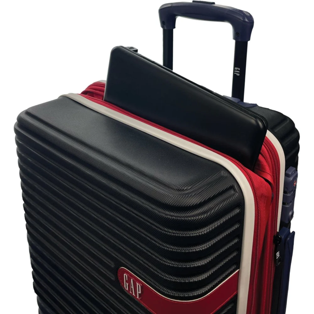 GAP Hard-Shell Suitcase Medium Cabin Luggage Set with Tag (Black) [2-Pieces] - Image 2