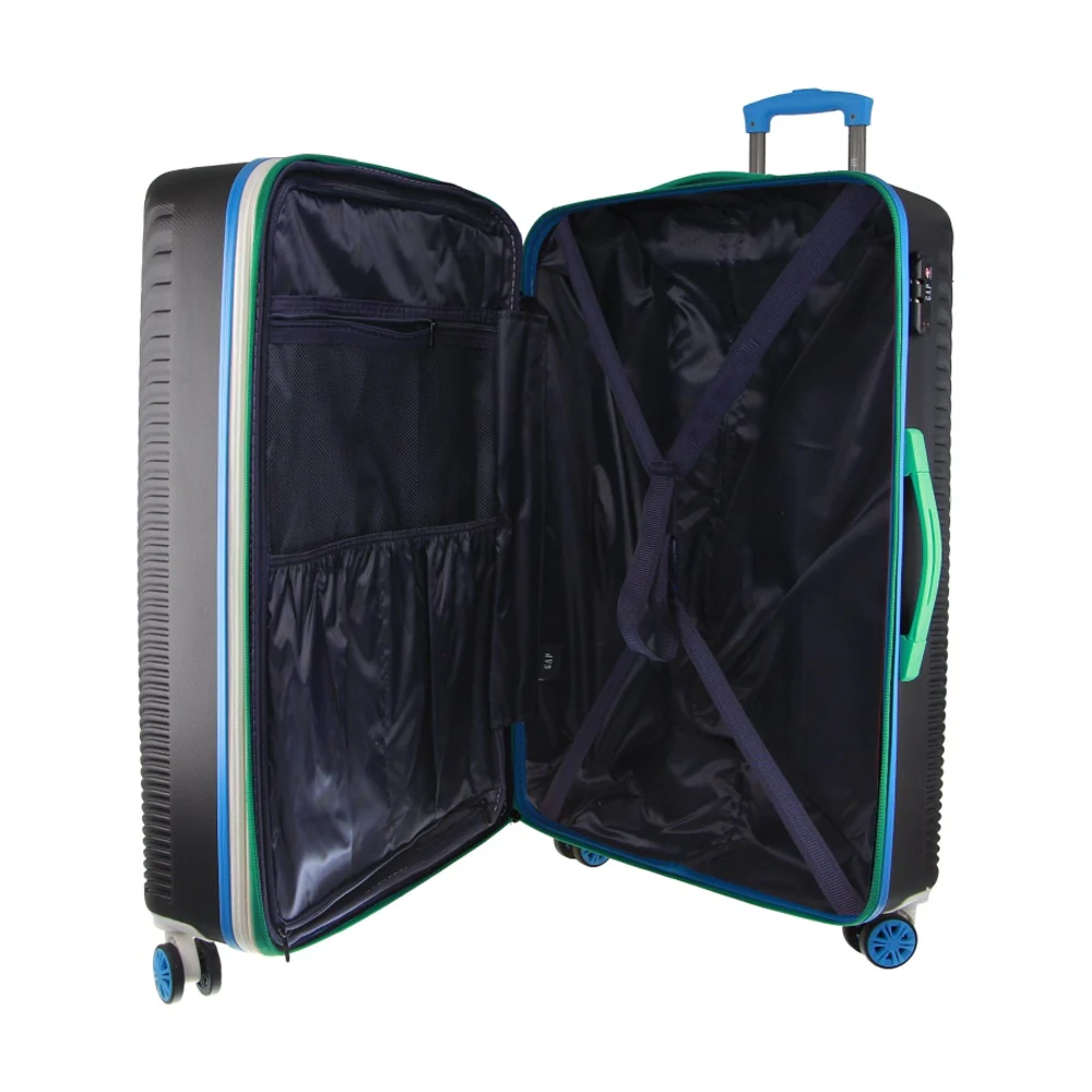 GAP Stripe Travel Hard-Shell Suitcase Medium Luggage 67x46cm Black - Image 2