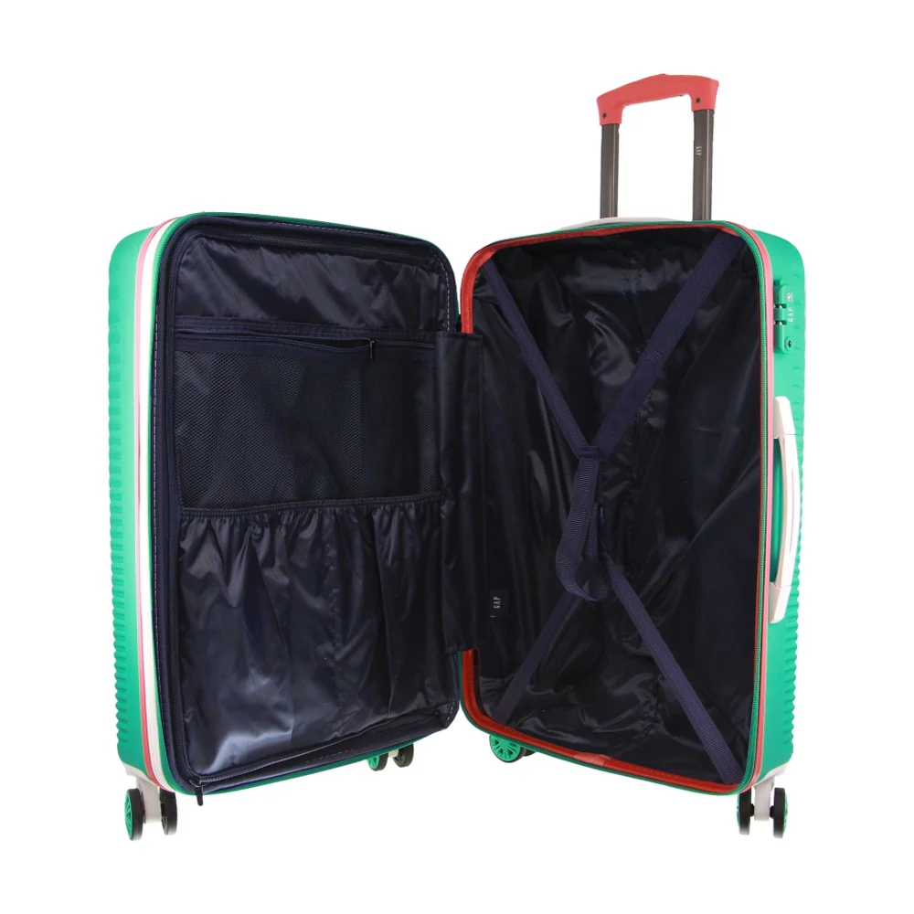 GAP Stripe Travel Suitcase Hard-Shell TSA Lock Large Luggage 76cm Turquoise - Image 2