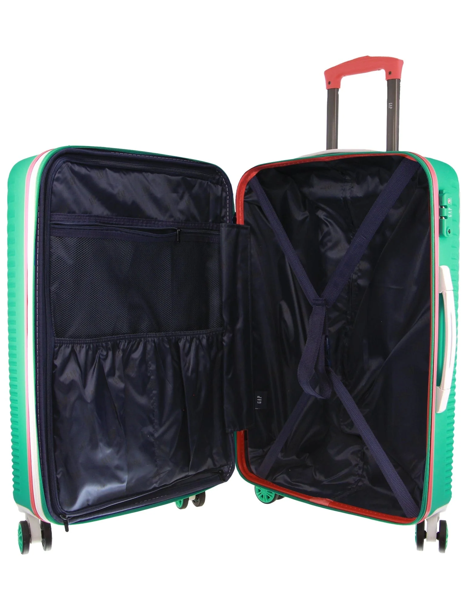 GAP Stripe Travel Suitcase Hard-Shell TSA Lock Large Luggage 76cm Turquoise - Image 6