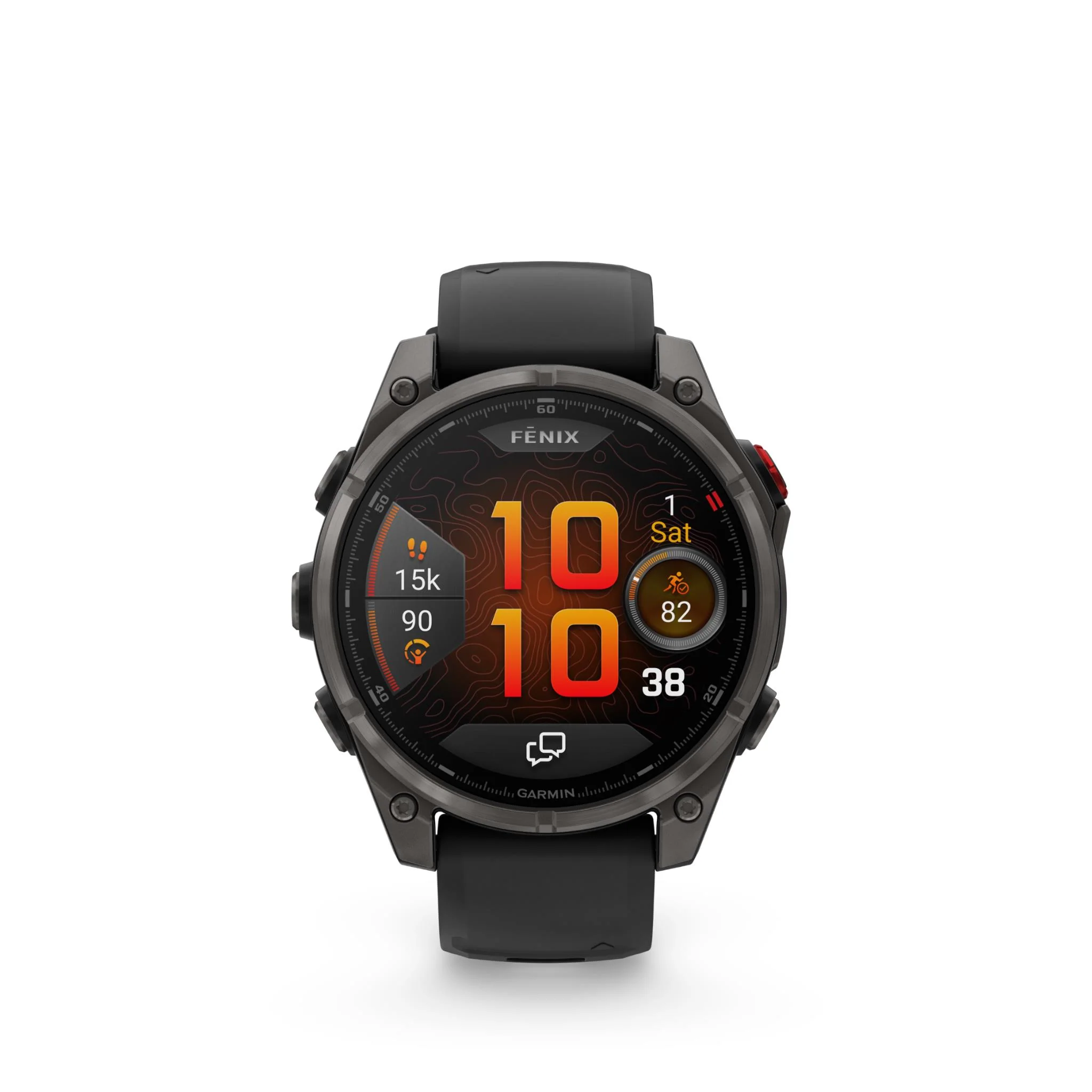 Garmin Fenix 8 Pro 47mm AMOLED Sapphire Edition Carbon Grey Titanium with Black + Pebble Grey Band - Image 2