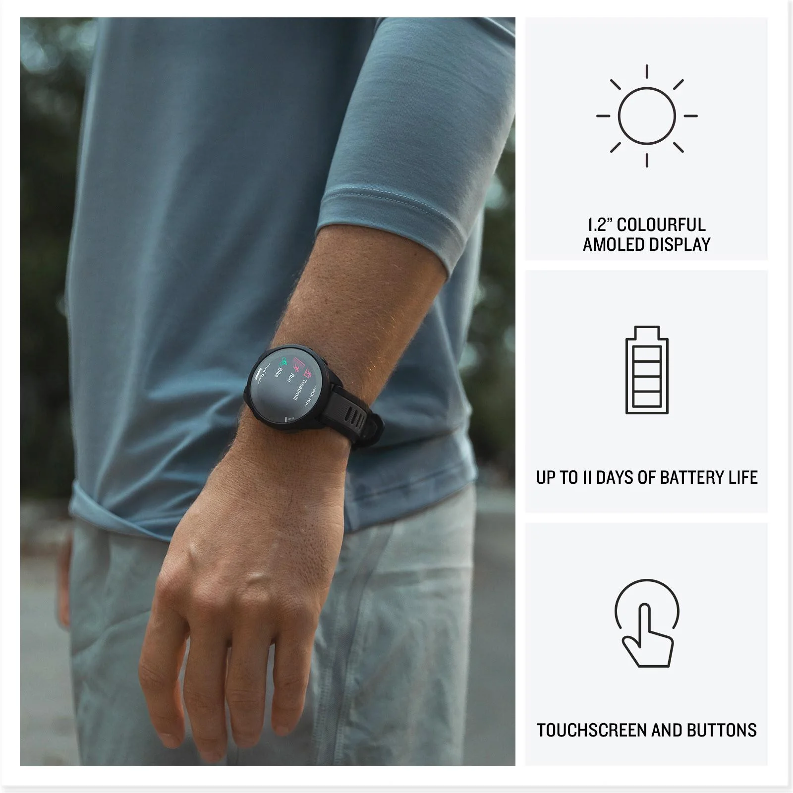 Garmin Forerunner 165 Smart Watch (Mist Grey/Whitestone) - Image 3