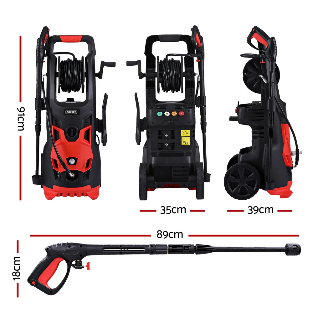 Giantz 2800PSI High Pressure Washer  Electric Water Cleaner Pump 30M Jet Hose Gurney - Image 3