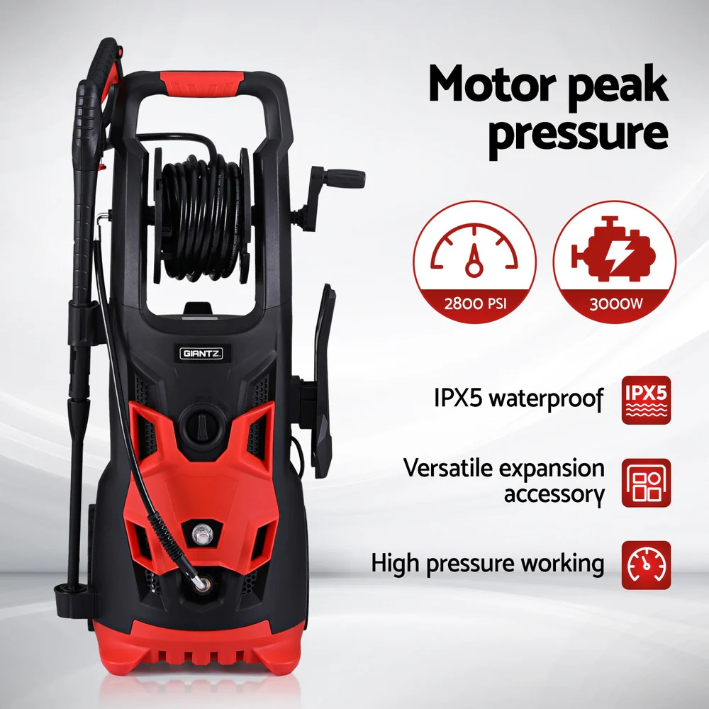 Giantz 2800PSI High Pressure Washer  Electric Water Cleaner Pump 30M Jet Hose Gurney - Image 5
