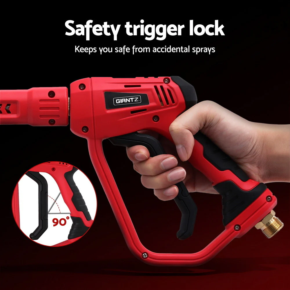 Giantz Pressure Washer Gun Short Trigger 4000PSI M22-14 1/4 Inch 5 Nozzles Red - Image 8