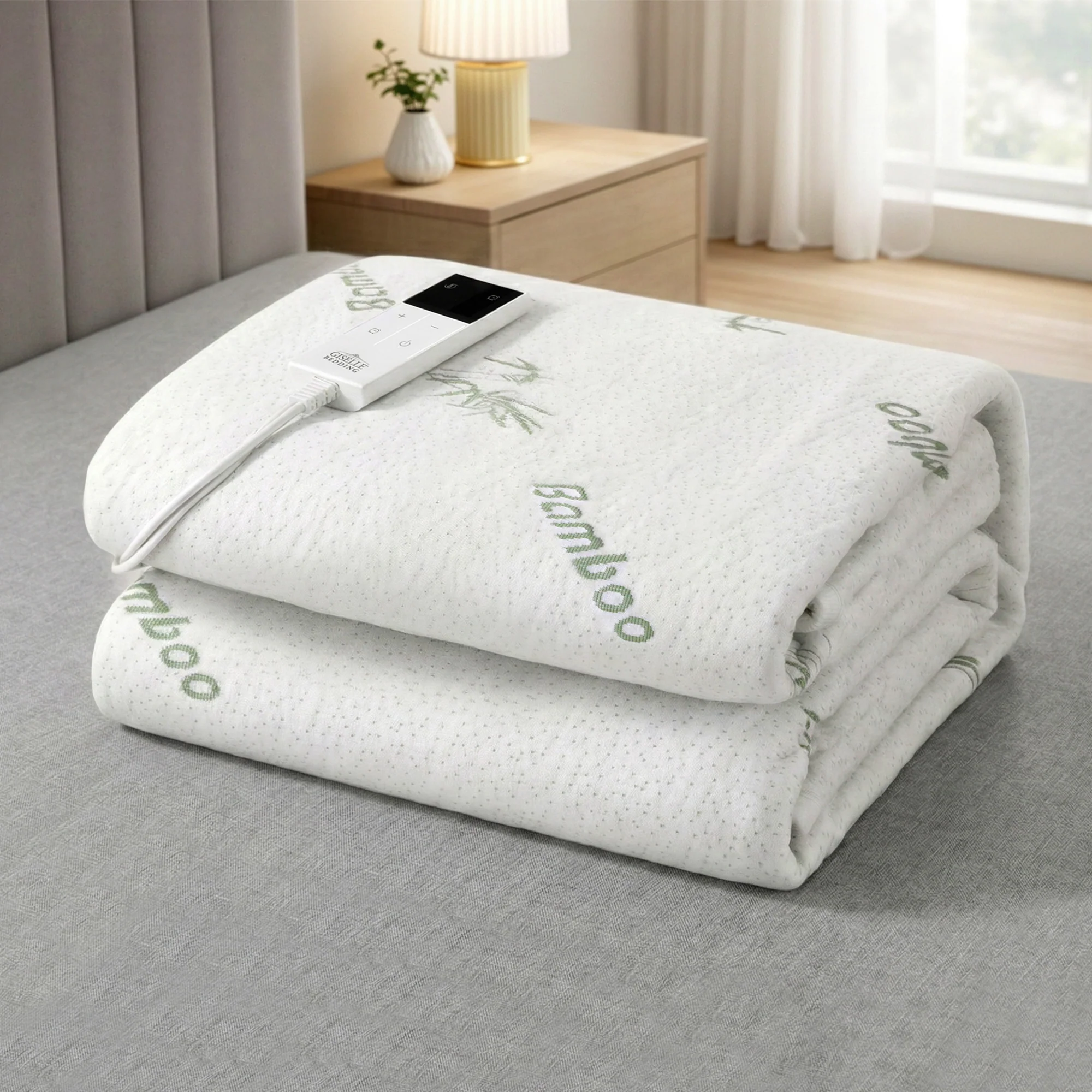 Giselle Electric Blanket Bamboo Fabric Single Fitted Heated Pad Underlay Washable Winter - Image 2